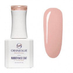 NUDE RUBBER BASE COAT Oranjolie Soak-Off de 15 ml, Nr RB05 Velvet Pink